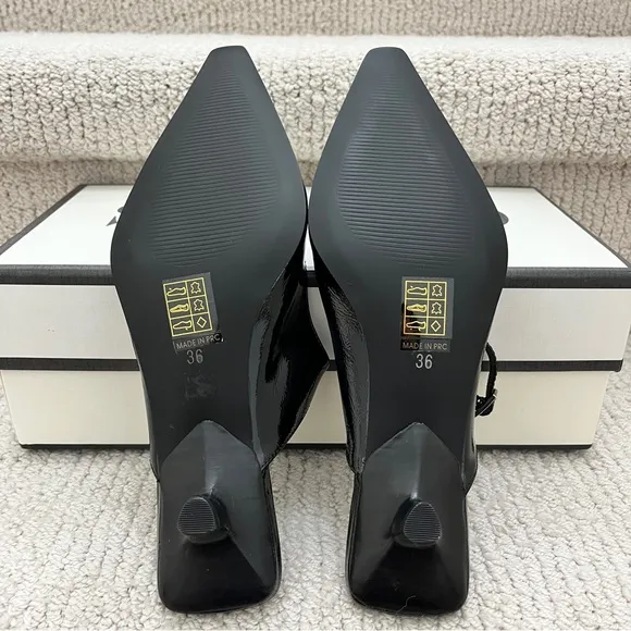 SENSO Florence Ebony Black 20MM Mules Sz 36 / 5.5 or 6 Kitten Heeled Shoes NIB