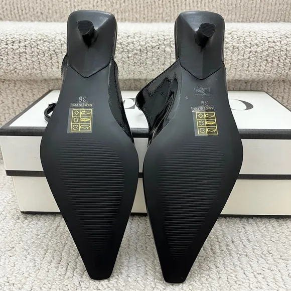 SENSO Florence Ebony Black 20MM Mules Sz 36 / 5.5 or 6 Kitten Heeled Shoes NIB