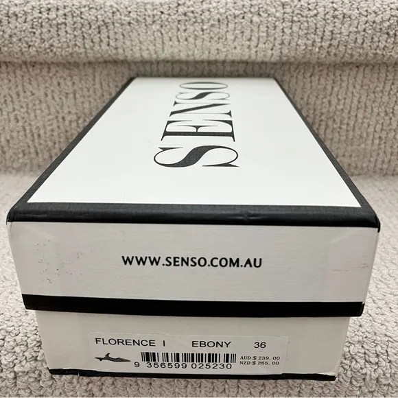 SENSO Florence Ebony Black 20MM Mules Sz 36 / 5.5 or 6 Kitten Heeled Shoes NIB