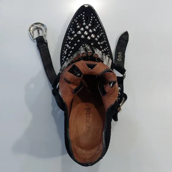💥SHOWSTOPPER💥JEFFREY CAMPBELL Calhoun 4 Genuine Leather Booties in Black