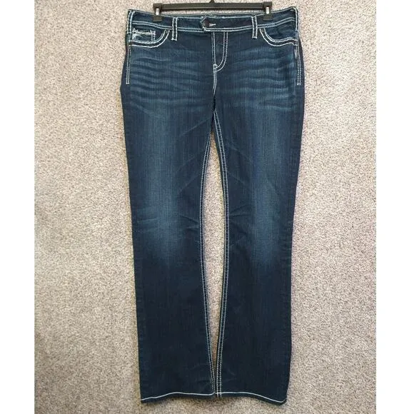 Silver Tuesday Jeans Mid Rise Slim Boot Size 36 Tall Stretch