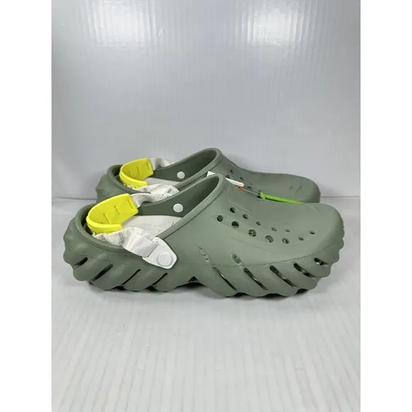 Size 11 Mens CROCS Echo Clog Moss Green Vert Mousse 207937-308 Slip On Shoes NEW