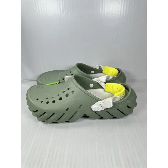 Size 11 Mens CROCS Echo Clog Moss Green Vert Mousse 207937-308 Slip On Shoes NEW