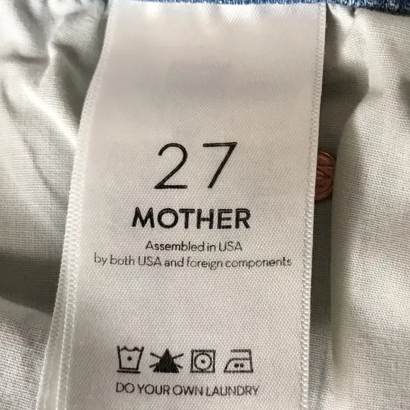 Size 27 Mother Denim Stunner Zip Ankle Fray Light Kitty Racer Jeans Pants
