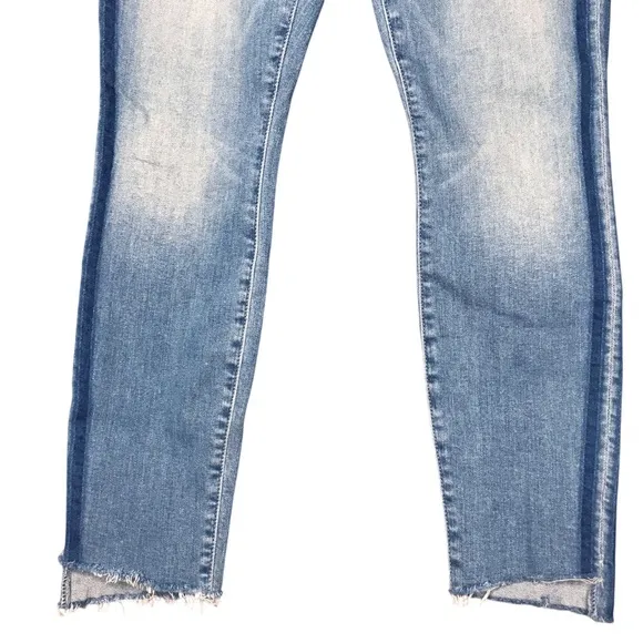 Size 27 Mother Denim Stunner Zip Ankle Fray Light Kitty Racer Jeans Pants