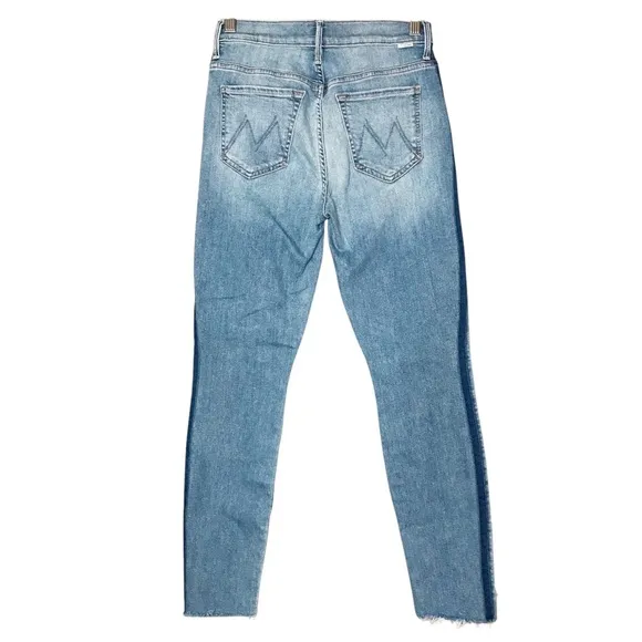 Size 27 Mother Denim Stunner Zip Ankle Fray Light Kitty Racer Jeans Pants