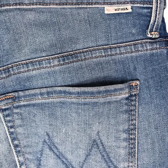 Size 27 Mother Denim Stunner Zip Ankle Fray Light Kitty Racer Jeans Pants