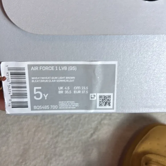 Size 5 (GS) - Nike Air Force 1 LV8 3 Low Wheat Shoes-Sneakers