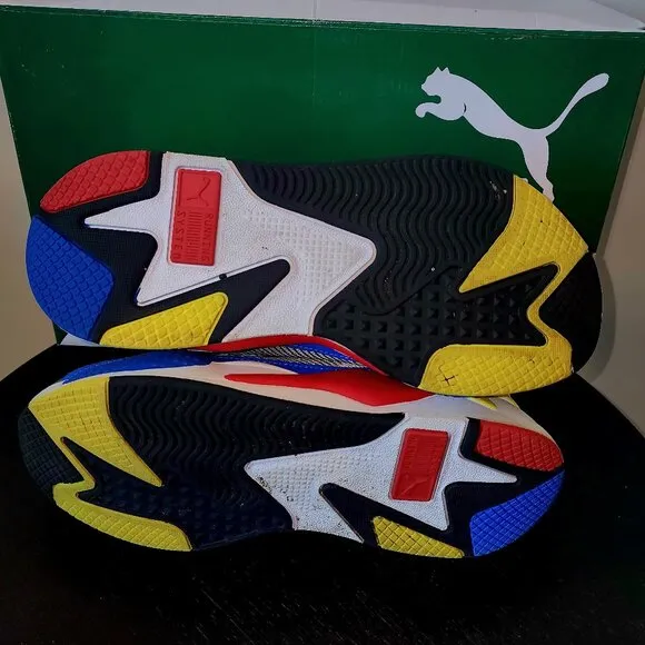 Size 7 Y (GS) Puma RS-X Running Shoes Toys White Red Yellow Blue