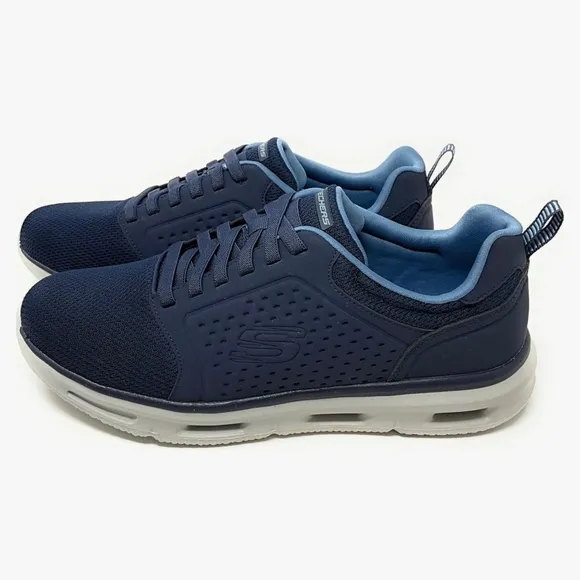 Skechers Glide-Lite Men's Classic Shoes Fit With Memory Foam (Navy, Size 8)