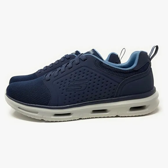 Skechers Glide-Lite Men's Classic Shoes Fit With Memory Foam (Navy, Size 8)