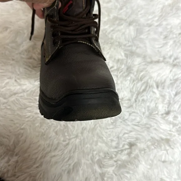 Skechers Men's Burgin Tarlac Steel Toe Work Boot Style 77143 BRN Excellent Cond