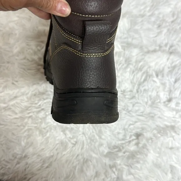 Skechers Men's Burgin Tarlac Steel Toe Work Boot Style 77143 BRN Excellent Cond