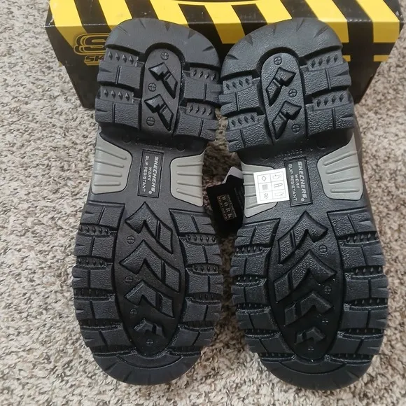 Skechers Mens Burgin- Tarlac Steel Toe Work Boots Size 9 New With Box