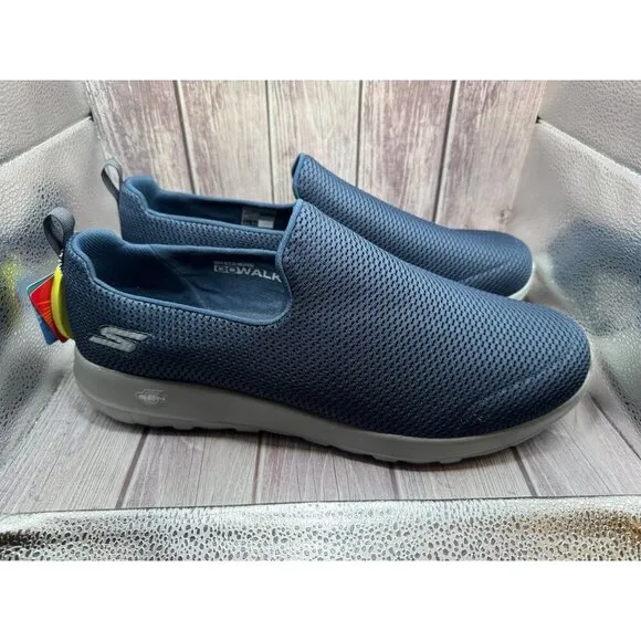 Skechers Men's Navy Blue GO Walk Max Mesh Slip-On Shoes 15WW Wide