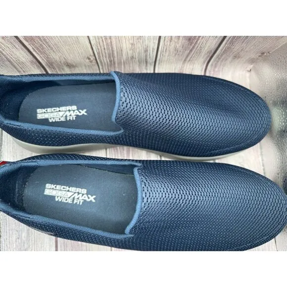 Skechers Men's Navy Blue GO Walk Max Mesh Slip-On Shoes 15WW Wide