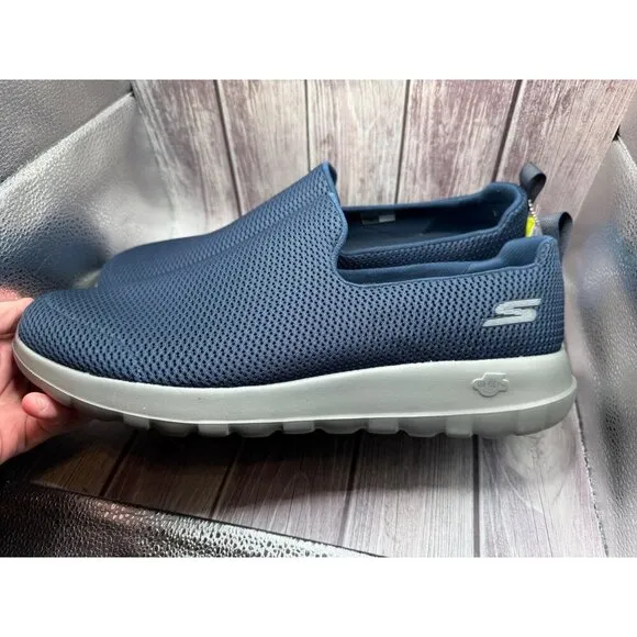 Skechers Men's Navy Blue GO Walk Max Mesh Slip-On Shoes 15WW Wide