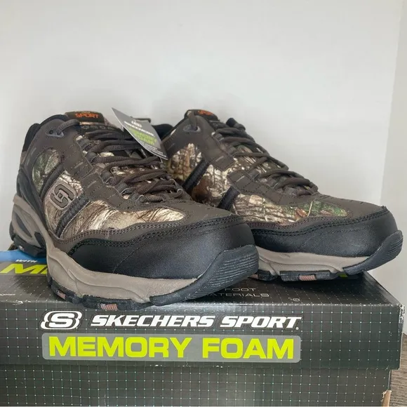 Skechers Men's The Beard Camouflage Memory Foam Shoes Size 14. New in box.