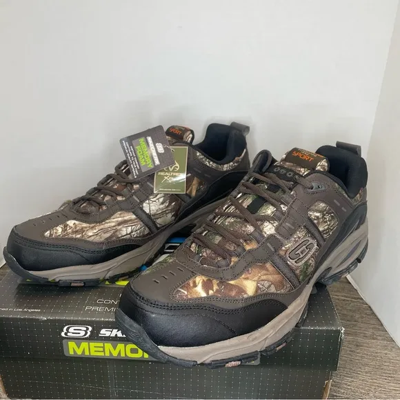 Skechers Men's The Beard Camouflage Memory Foam Shoes Size 14. New in box.