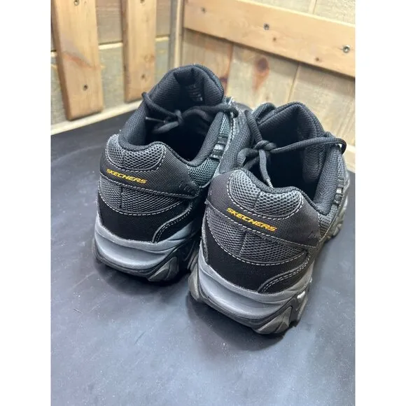 Skechers Mens Wide Fit After Burn Black Athletic Shoes Size 12