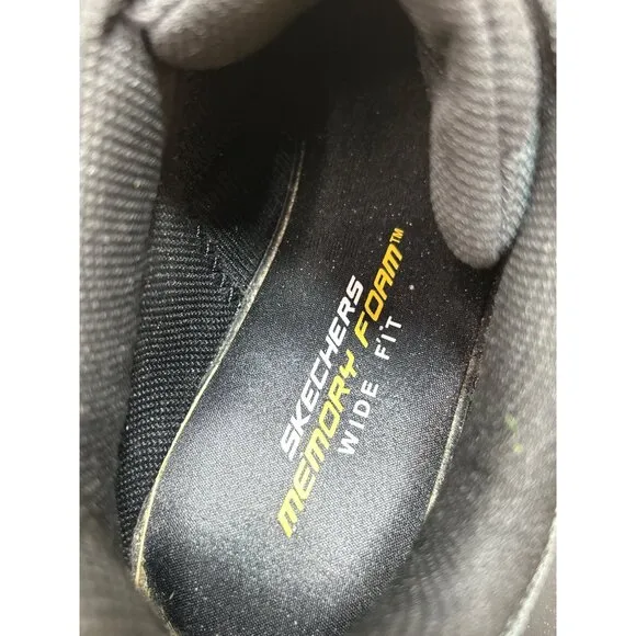 Skechers Mens Wide Fit After Burn Black Athletic Shoes Size 12
