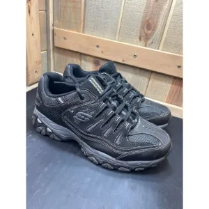 Skechers Mens Wide Fit After Burn Black Athletic Shoes Size 12