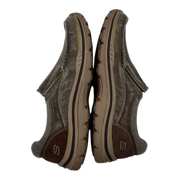 Skechers Men's 7.5 Slip-On Relaxed Fit Expected Avillo Casual Shoes Grey Beige