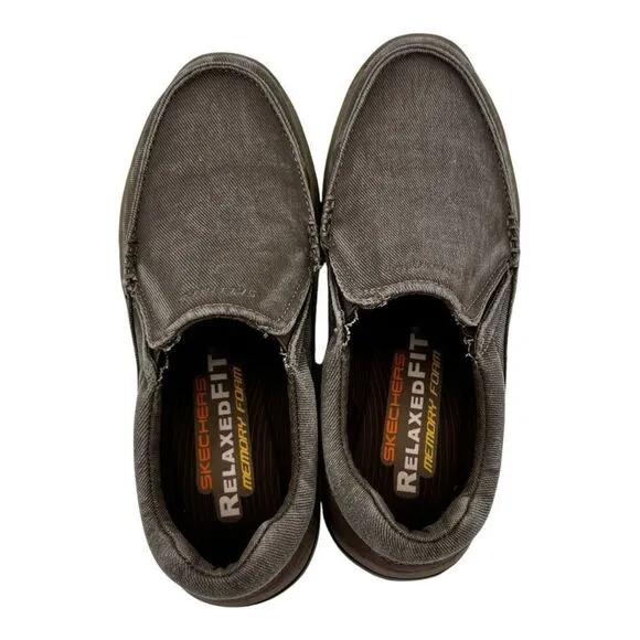 Skechers Men's 7.5 Slip-On Relaxed Fit Expected Avillo Casual Shoes Grey Beige