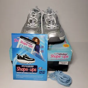 Skechers Shape Ups In Box Women's Size 10 Gray Blue With Workout DVD