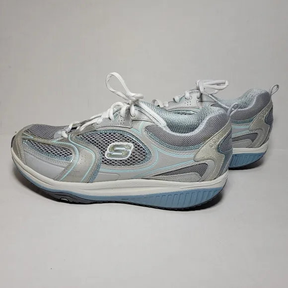 Skechers Shape Ups In Box Women's Size 10 Gray Blue With Workout DVD