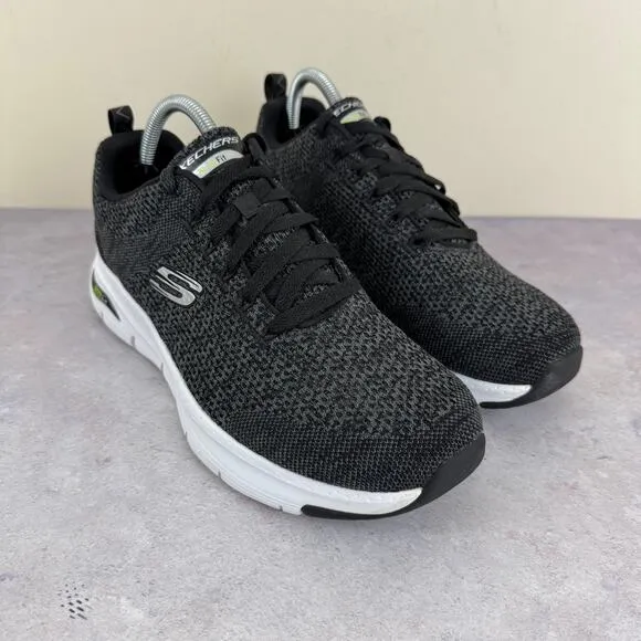 Skechers Shoes Mens Size 8 WW Wide Arch Fit Paradyme Knit Sneakers Black 232041