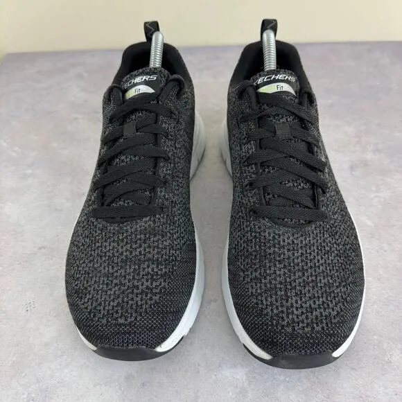 Skechers Shoes Mens Size 8 WW Wide Arch Fit Paradyme Knit Sneakers Black 232041