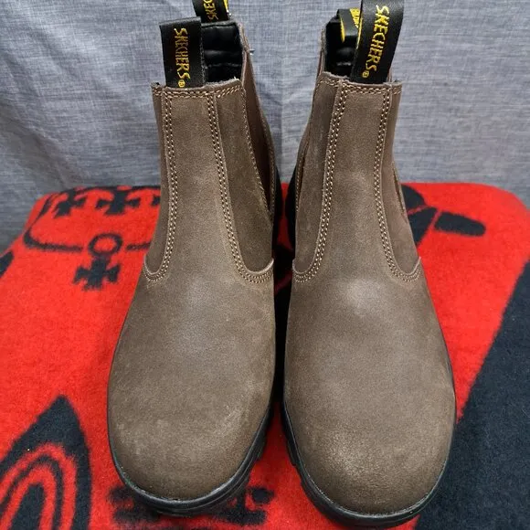SKECHERS WORK Boots Men Tapter Steel Toe Size 8.5 Brand New
