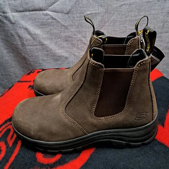 SKECHERS WORK Boots Men Tapter Steel Toe Size 8.5 Brand New