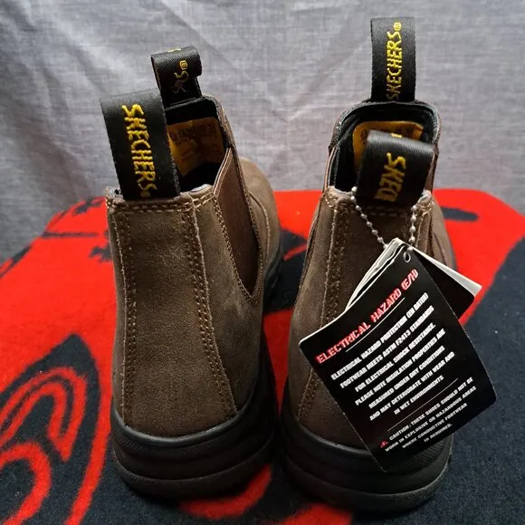 SKECHERS WORK Boots Men Tapter Steel Toe Size 8.5 Brand New