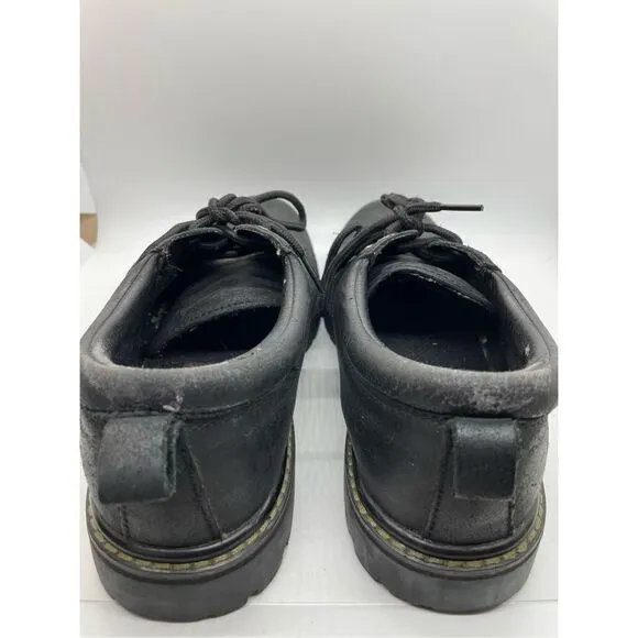 Skechers Mens Tom Cats Lace Up Flat Shoes Black Size 8.5 Work Shoes