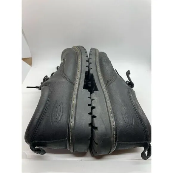 Skechers Mens Tom Cats Lace Up Flat Shoes Black Size 8.5 Work Shoes
