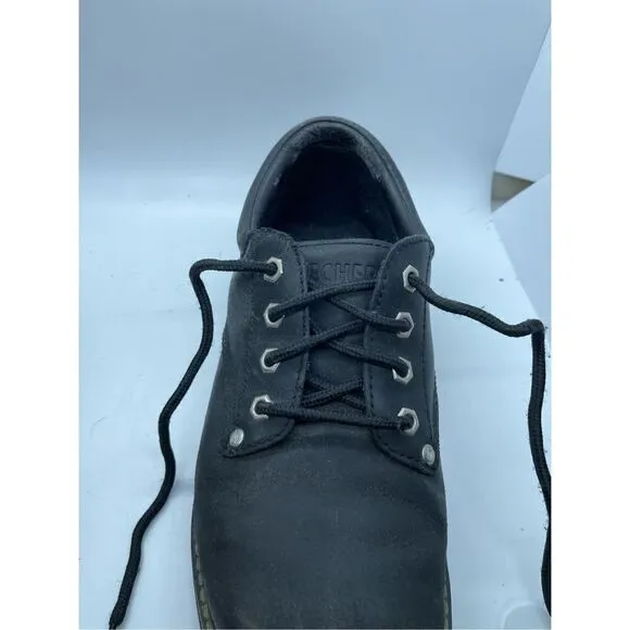 Skechers Mens Tom Cats Lace Up Flat Shoes Black Size 8.5 Work Shoes