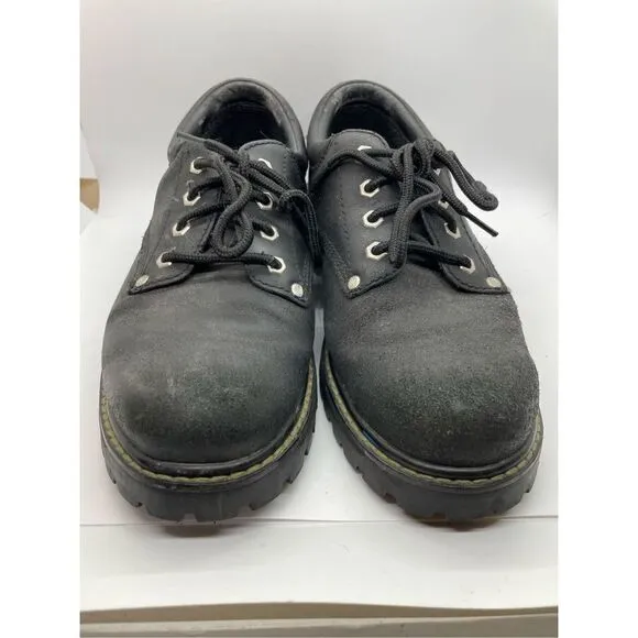 Skechers Mens Tom Cats Lace Up Flat Shoes Black Size 8.5 Work Shoes