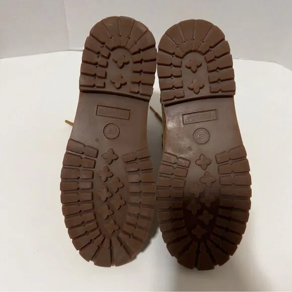 Skechers Womens Brooten Caramel Leather Steel Toe Work  Boots Size 9.5