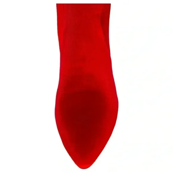 SMASH Shoes Rocco Red Velvet Low Calf Womens Sock Booties Size 14M
