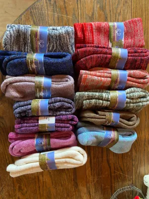 Socks- Alpaca/Merino Wool Blend-Mosaic Colors