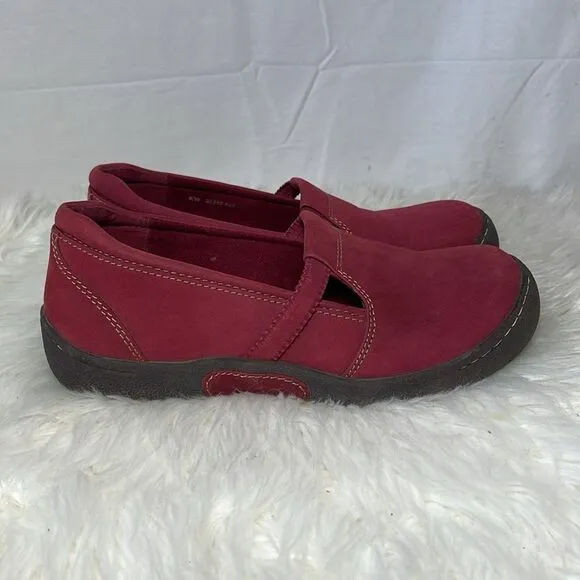 SoftWalk Venezia Red Suede Slip On Shoes Sz 8.5 WIDE WIDTH