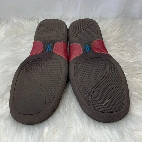 SoftWalk Venezia Red Suede Slip On Shoes Sz 8.5 WIDE WIDTH