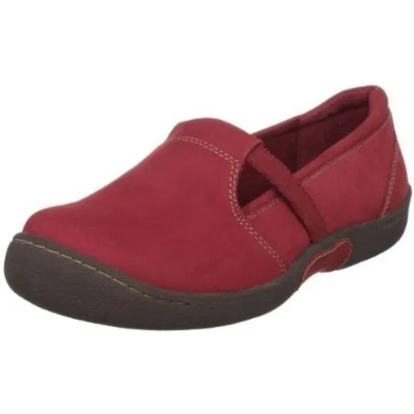 SoftWalk Venezia Red Suede Slip On Shoes Sz 8.5 WIDE WIDTH