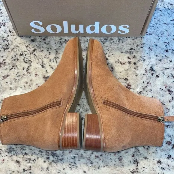 Soludos Delancey Bootie Suede Tan Size 5 New In Box