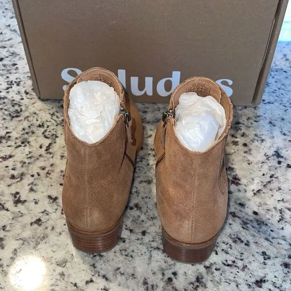 Soludos Delancey Bootie Suede Tan Size 5 New In Box