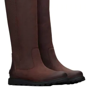 Sorel Ainsley Tall Knee Boots Burgundy Maroon Red Leather Round Toe Flat 8 Women