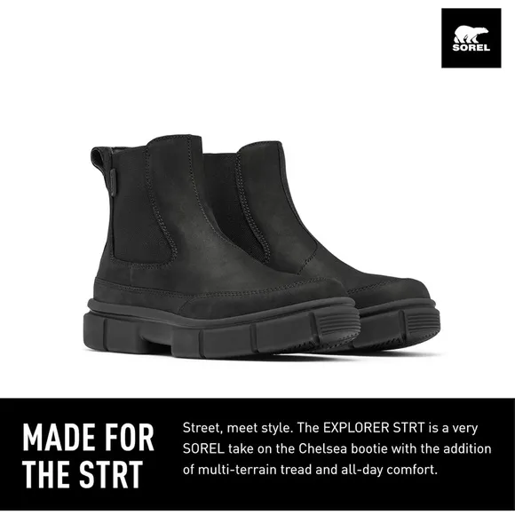 Sorel Black Chunky Sole Ankle Boots in Size 8.5