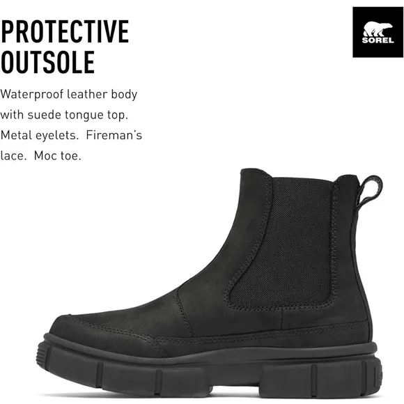 Sorel Black Chunky Sole Ankle Boots in Size 8.5
